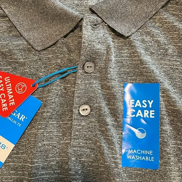NWT! Haggar Polo Shirt. Short Sleeve. Grey. - Picture 4 of 8